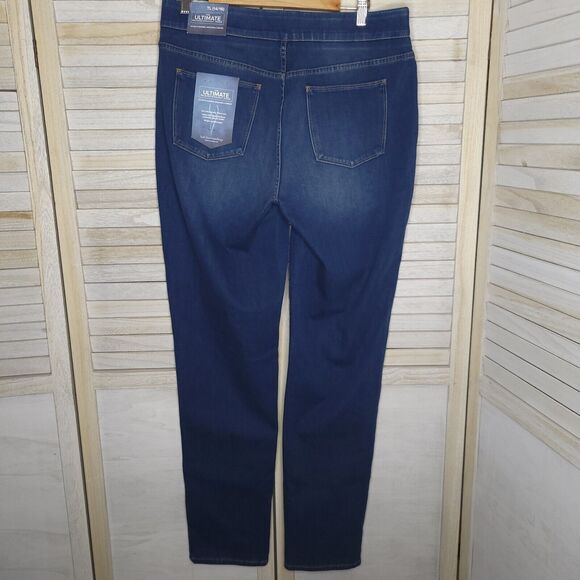 Soft Surroundings The Ultimate Relaxed Straight Jeans Pull On Sz Large 14/16 NWT - Picture 6 of 7